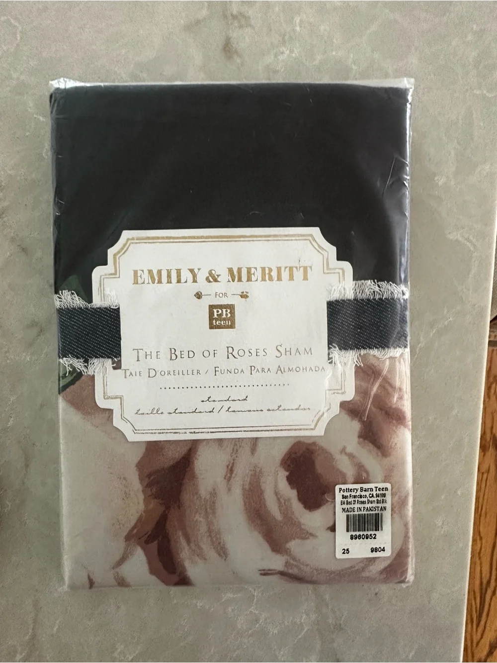 NWT🖤PotteryBarn Teen Emily & Merritt Bed Of Roses Standard Sham